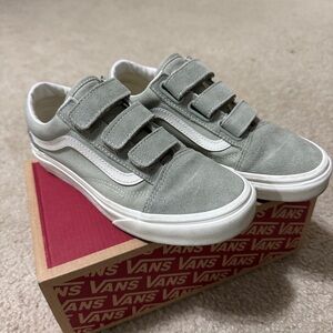 Vans Old Skool Velcro Sage Green Suede Size 5M/6.5W